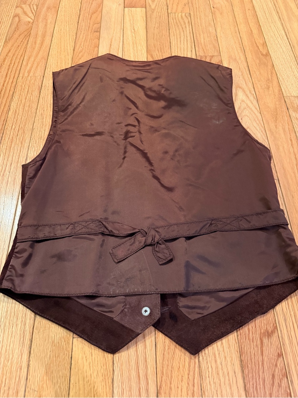 Brandon Thomas Brown Suede Vest Patchwork Wool & contrast suede patches western - Picture 6 of 7